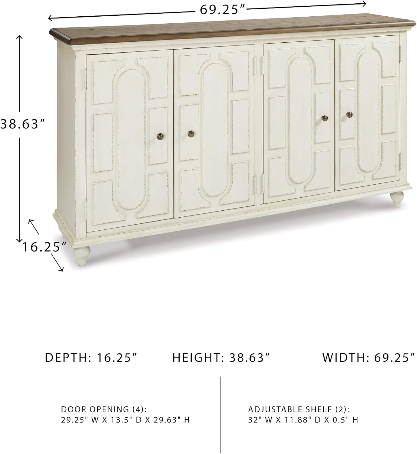 Signature Design by Ashley Roranville French Country Accent Cabinet or Server, White