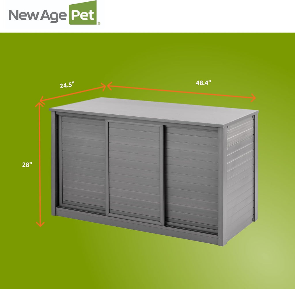 New Age Pet ECOFLEX 48' Storage Cabinet for Pets in Grey, Durable Wood Plastic Composite, Non Toxic, Easy Assembly, Ideal for Bedding, Food, Toys, Large Mojave Reptile Habitat Compatible