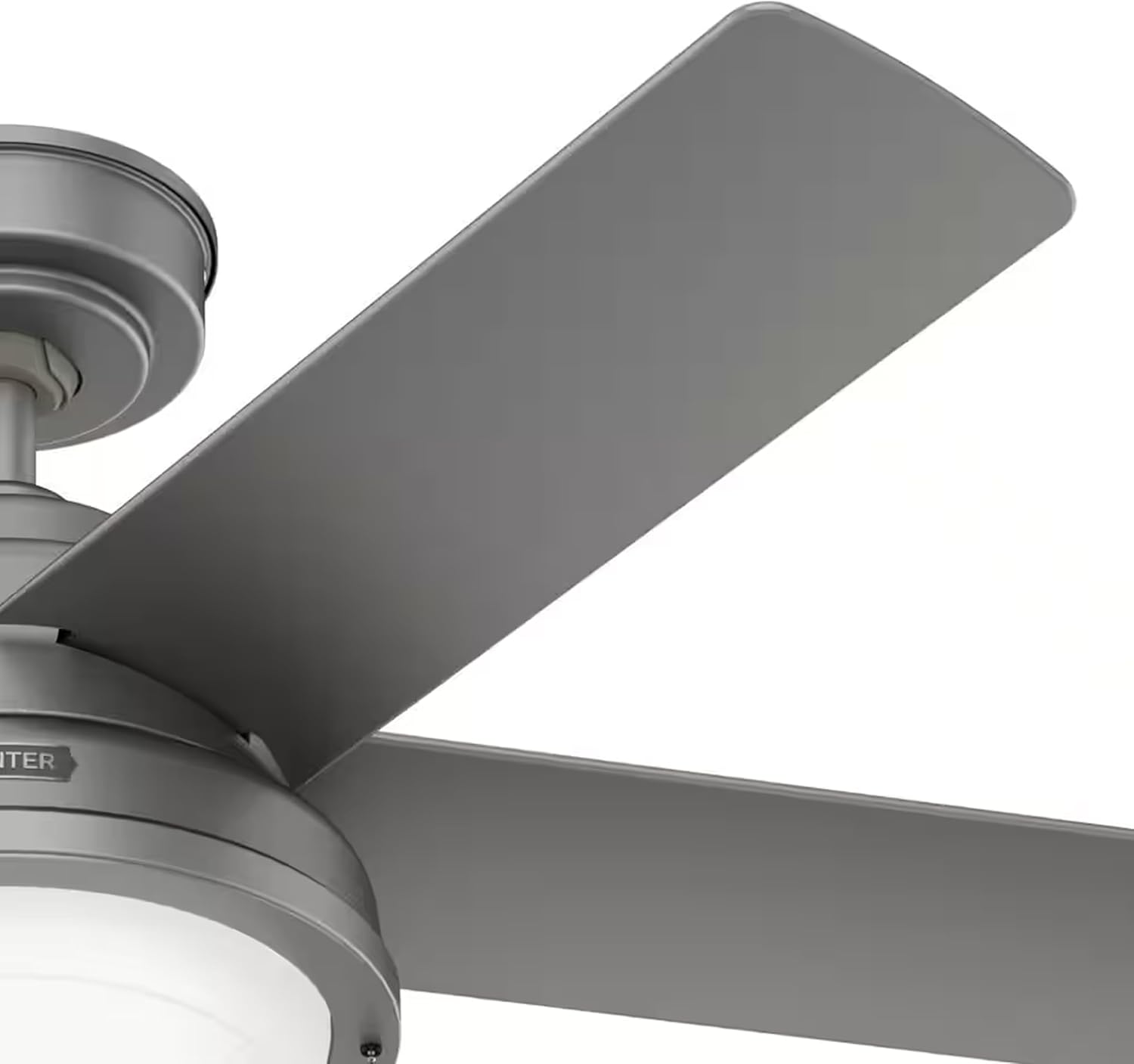 Hunter Fan 44 inch Matte Silver Indoor/Outdoor Ceiling Fan with Lights and Pull Chains for Living Room, Bedroom, Farmhouse, Porch, Kitchen (Renewed)