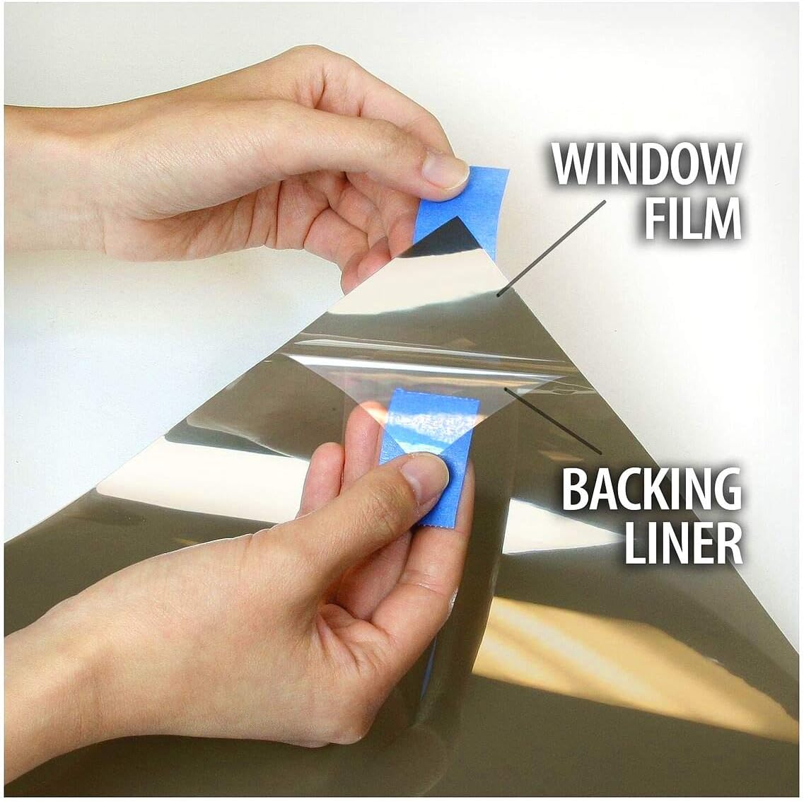SW One Way Mirror Privacy Window Film, Heat Control and Anti - UV Adhesive Reflective Window Tint for Home and Office, 24Inch x 100Feet, Black Silver