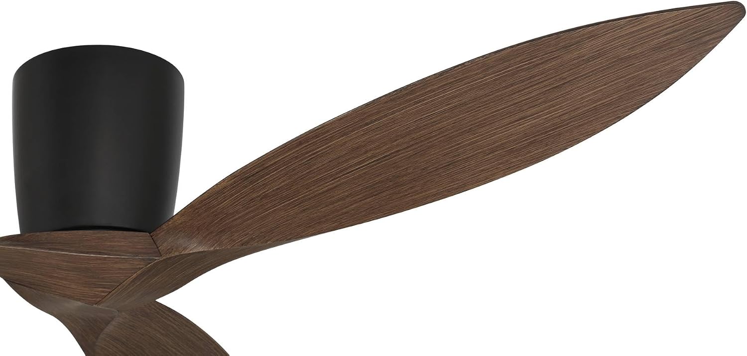 Casa Vieja 56' Tre Black and Walnut Indoor-Outdoor Hugger Ceiling Fan