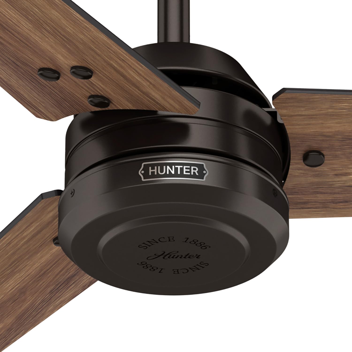 Hunter Fan 60 inch Ceiling Fan with No Light, Outdoor or Indoor Bronze Ceiling Fan with 3 Blades for Porch, Living Room, Office, Kitchen, Garage (Renewed)