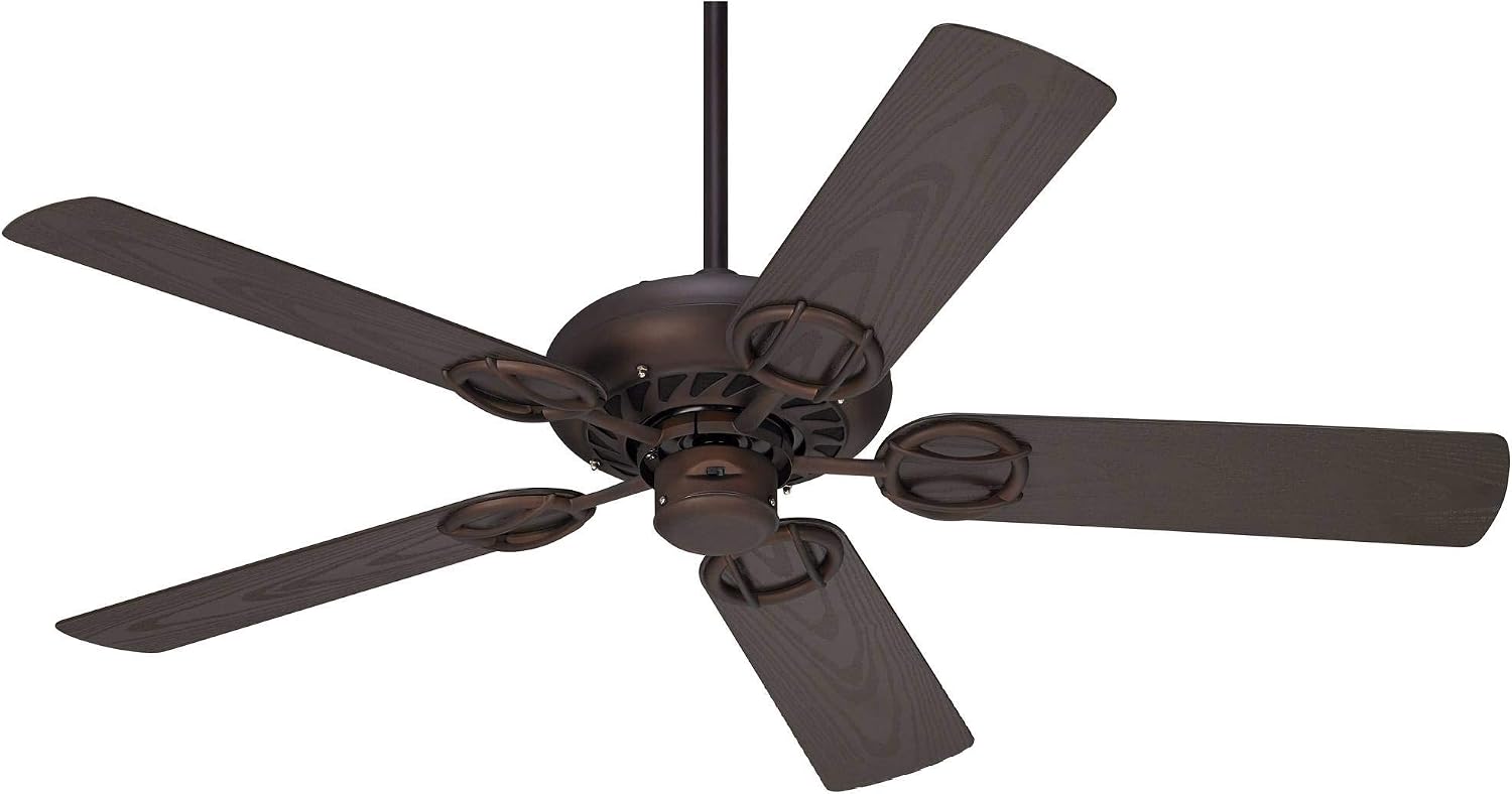 Casa Vieja 52' Orb Industrial Rustic Indoor Outdoor Ceiling Fan Oil Rubbed Bronze Brown Wet Rated for Patio Exterior House Home Porch Gazebo Garage Barn