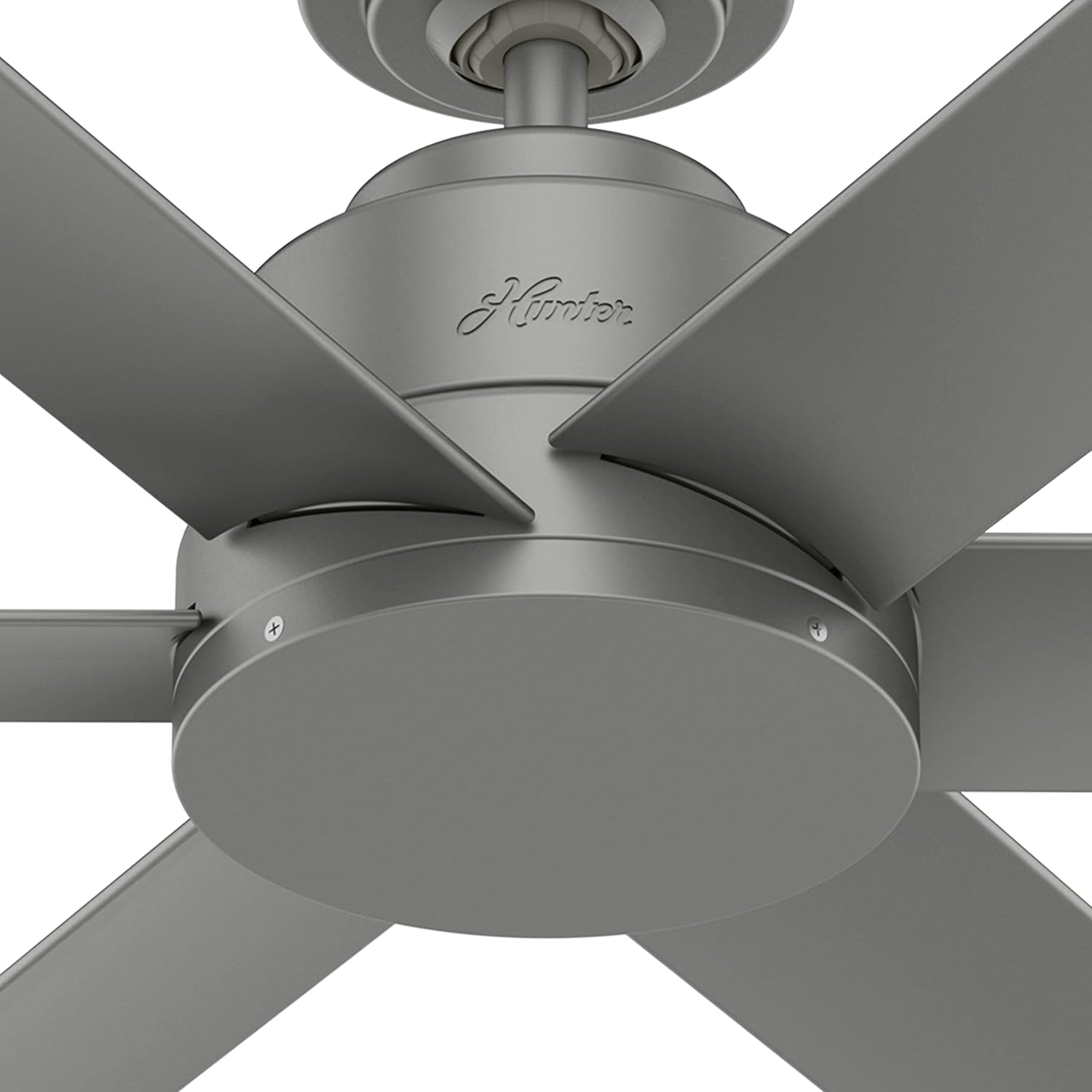Hunter Fan 44 in Casual Matte Silver Finish Outdoor Ceiling Fan with 6 Blades (Renewed)