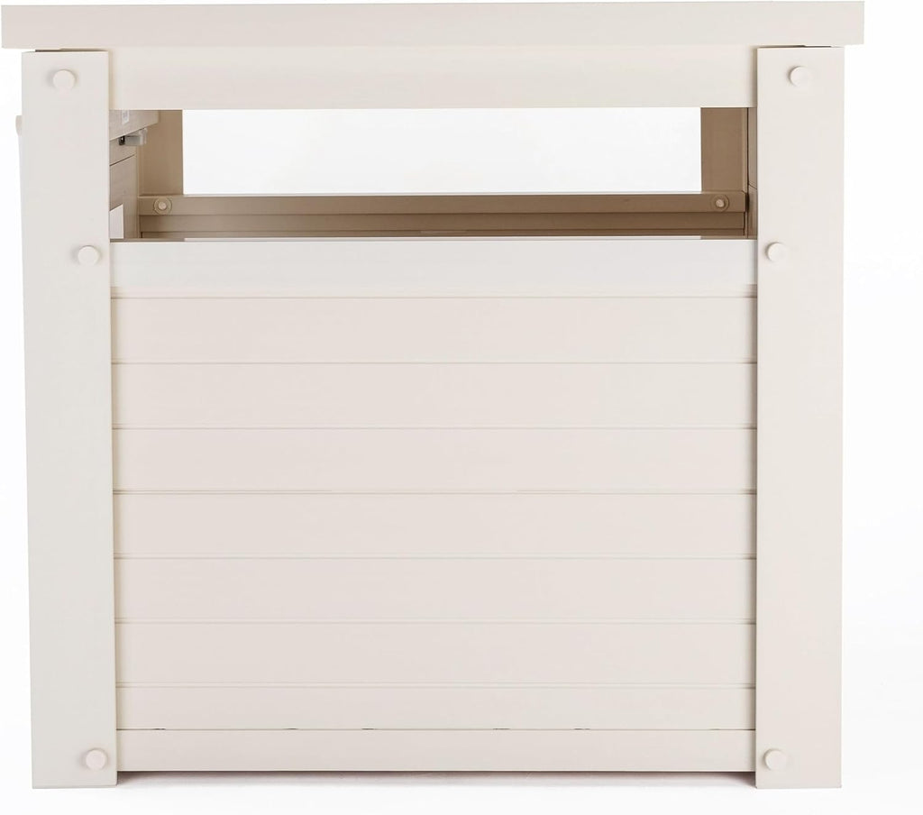 New Age Pet ECOFLEX Litter Loo Standard & Jumbo Sizes, 4 Colors, Moisture and Odor Resistant Enclosure & End Table, No‑Tools Assembly, 10 Year Warranty, Antique White, Standard