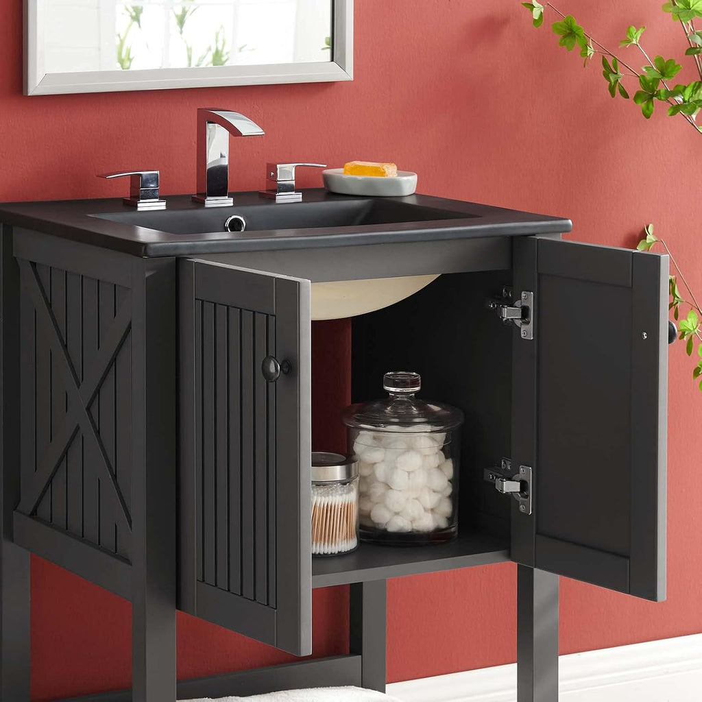 Sink Vanity Cabinet, Wood, Grey Gray Black, Modern Contemporary, Hotel Bedroom Bathroom Master Suite