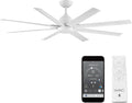 WAC Lighting F-064-MW Mocha XL 66' Outdoor Ceiling Fan & Remote, Matte White