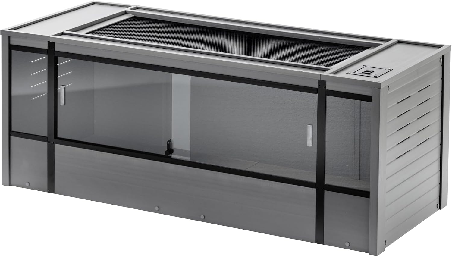 New Age Pet ECOFLEX 60' Wide X-Large Reptile Habitat, Mojave Lounge for Snakes, Tortoises & Lizards in Maple, Black & Grey, Easy Assembly, Sliding Glass Doors & Mesh Top