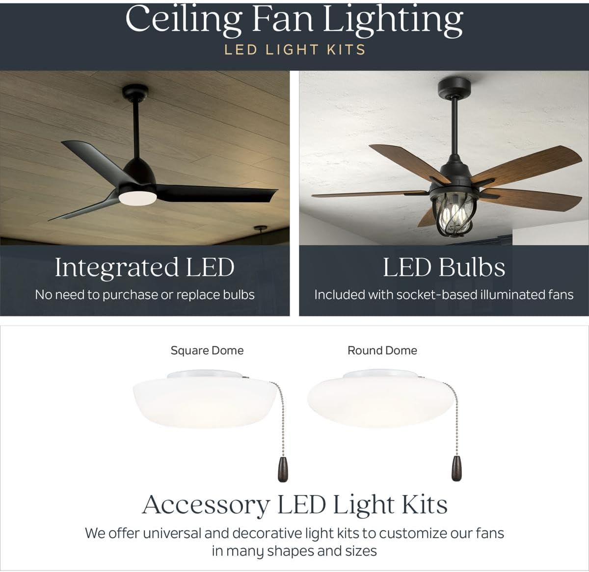 Kichler Canfield 30' Ceiling Fan in White, 5-Blade Indoor/Outdoor Fan with Pull Chain Controls, (30' W x 15' H), 300103WH