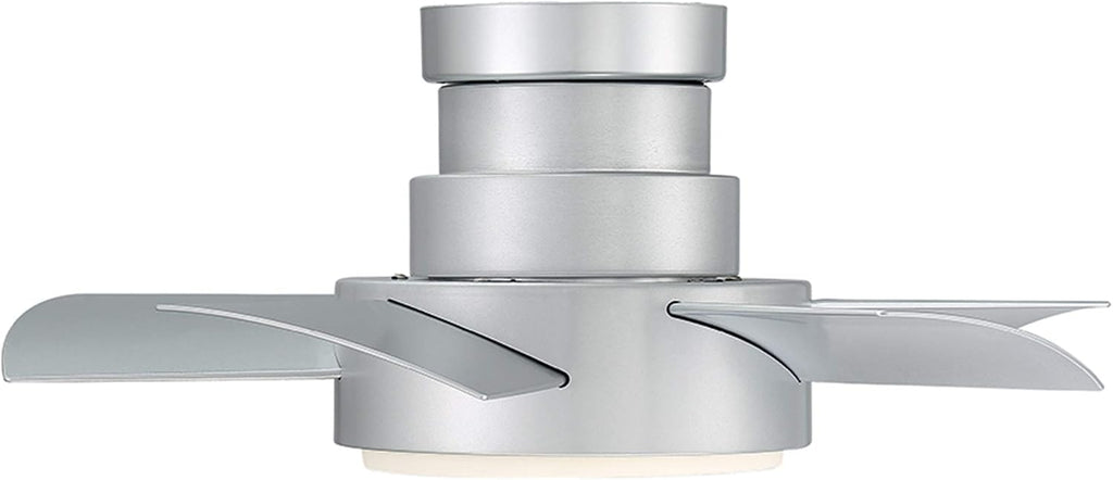 Vox Indoor and Outdoor 5-Blade Smart Flush Mount Ceiling Fan 26in Titanium with 3000K LED Light Kit and Remote Control