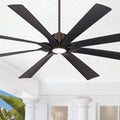 Possini Euro Design 80' Defender Rustic Farmhouse Indoor Outdoor Ceiling Fan with Dimmable LED Light Remote Control Oil Rubbed Bronze Black Damp Rated for Patio Exterior Porch Gazebo Garage Barn