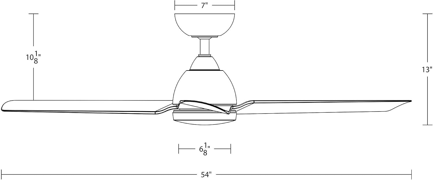 WAC F-001L-SB/MW Mocha 54' Outdoor Ceiling Fan with LED Lights and Remote, Soft Brass Matte White