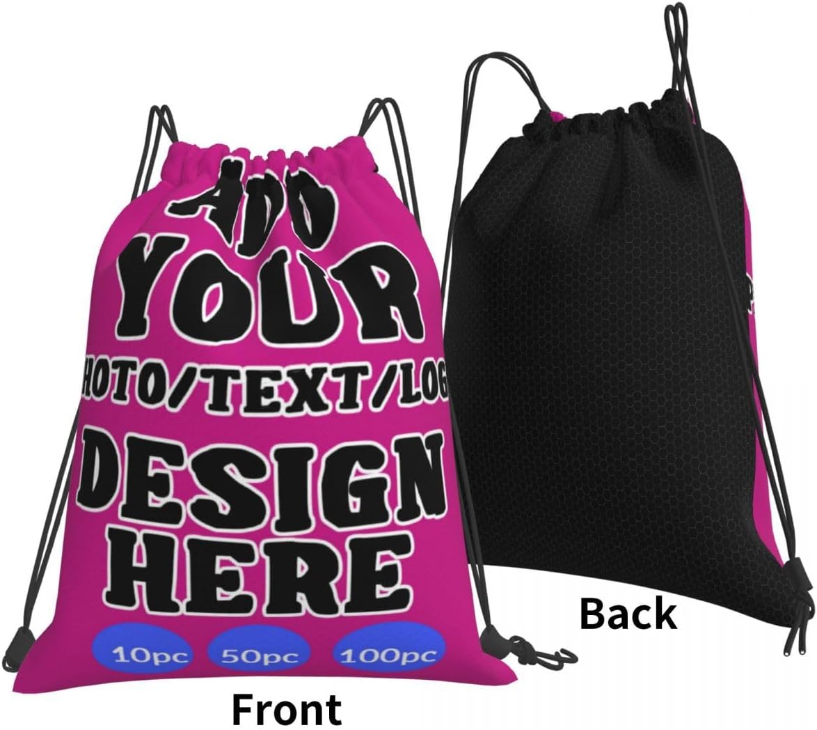 Pack Of 100 Drawstring Backpack Customizable Bulk Custom Gym Bags Lightweight Promotional Items With Logo Sport Bag For Travel Daily Use Style09