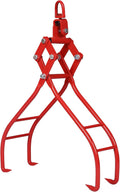 36' 4 Claw Heavy Duty Log Lifting Tongs, Timber Log Lifting Tongs Solid Steel, Swivel Dragging Steel Tongs Log Lifting, Handling, Dragging & Carrying Tool for Wood Logging Equipment Lifting Clamps