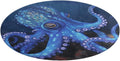 Blue Octopus Coral Velvet Round Floor Mat Non-Slip Bath Rug Floor Covering for Bathroom Vanity Guest Suite & Vacation Home