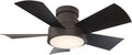 Vox 38 in Smart Indoor and Outdoor Smart Flush Mount Ceiling Fan in Bronze with Remote Control 2700K