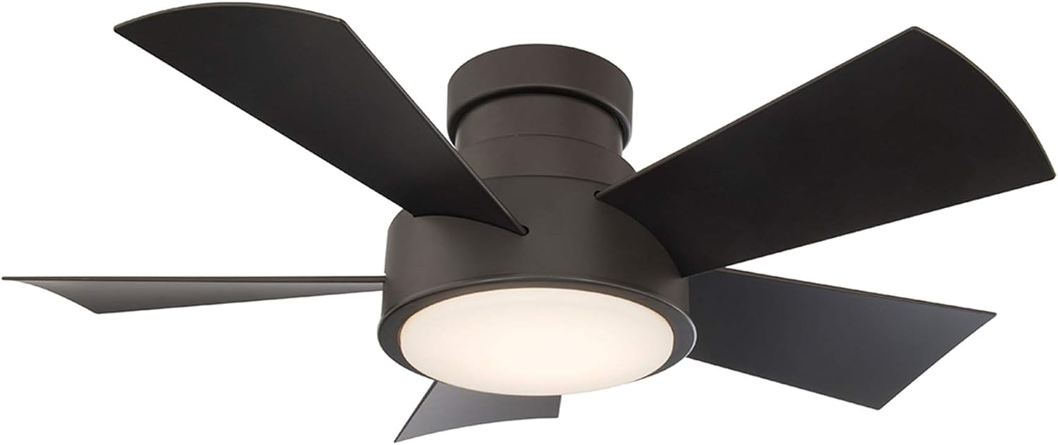 Vox 38 in Smart Indoor and Outdoor Smart Flush Mount Ceiling Fan in Bronze with Remote Control 2700K