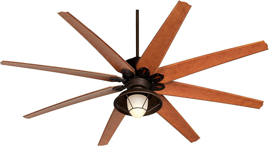 Casa Vieja 72' Predator Indoor Outdoor Ceiling Fan with Light LED Remote Control English Bronze Cherry Blades Hooded Caged Frosted Glass Damp Rated Patio Exterior House Porch Gazebo Garage Barn