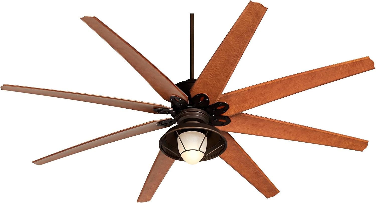 Casa Vieja 72' Predator Indoor Outdoor Ceiling Fan with Light LED Remote Control English Bronze Cherry Blades Hooded Caged Frosted Glass Damp Rated Patio Exterior House Porch Gazebo Garage Barn