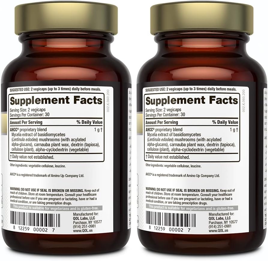 Quality of Life Premium Kinoko Gold AHCC Supplement - Pack of 2