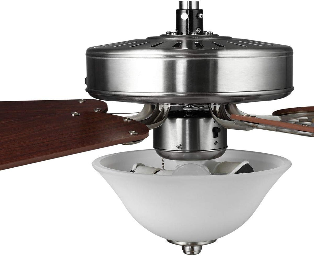 Progress Lighting AirPro Collection 52'' Five-Blade Ceiling Fan with White Etched Light Kit