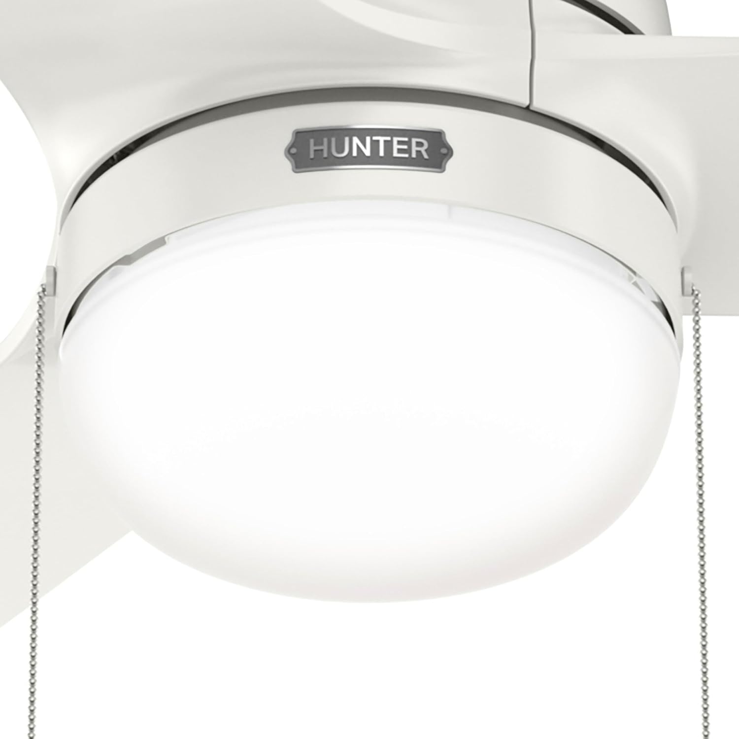 Hunter Fan 52 inch Ceiling Fan with Lights and Pull Chain, Outdoor or Indoor White Ceiling Fan for Porch, Living Room, Office, Kitchen, Garage (Renewed)