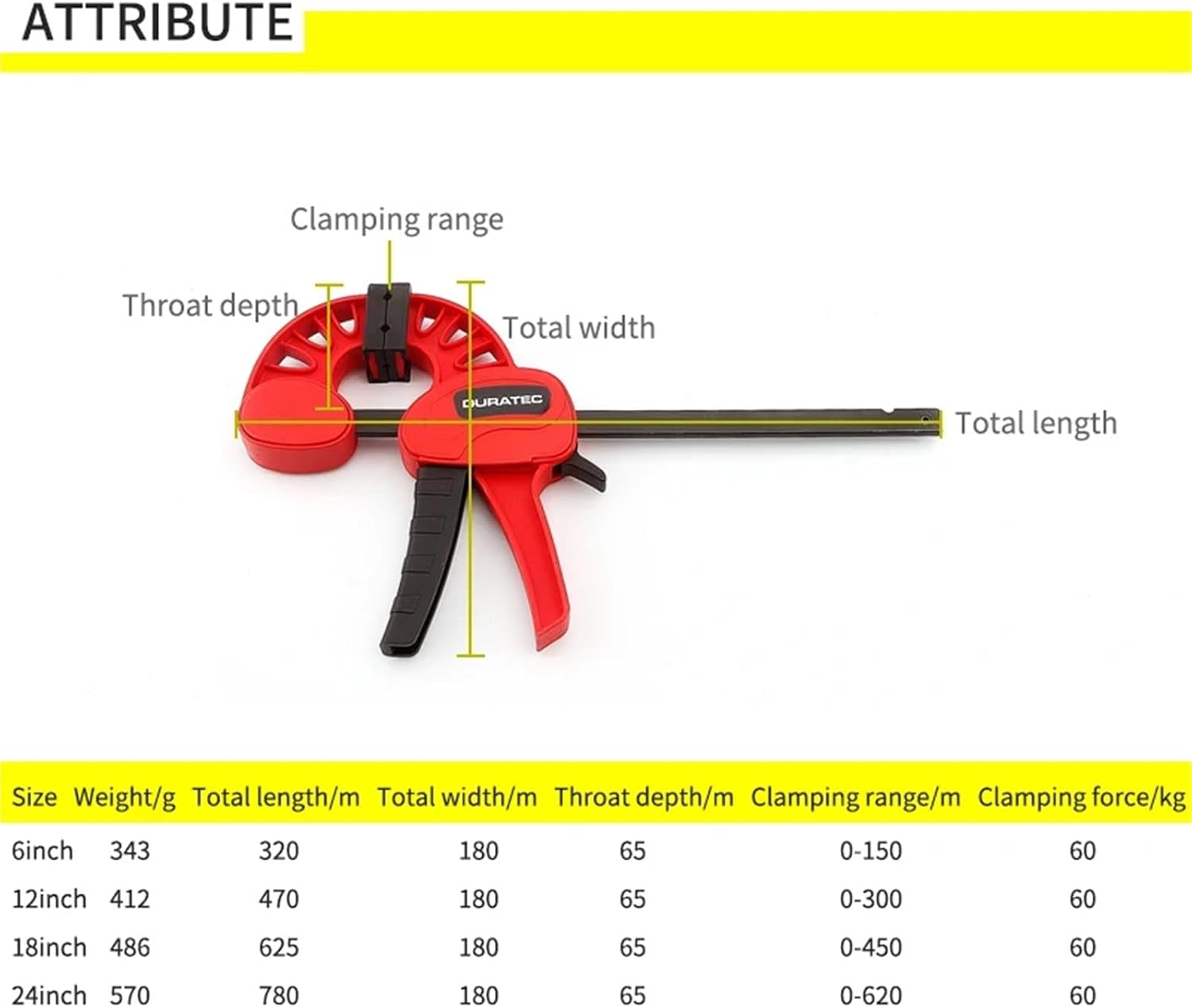 4pcs F Type Woodworking Clip Quick Grip Clamp Quick Ratchet Release DIY Carpentry Hand Tool One-Handed Traps(4pcs 12inch)