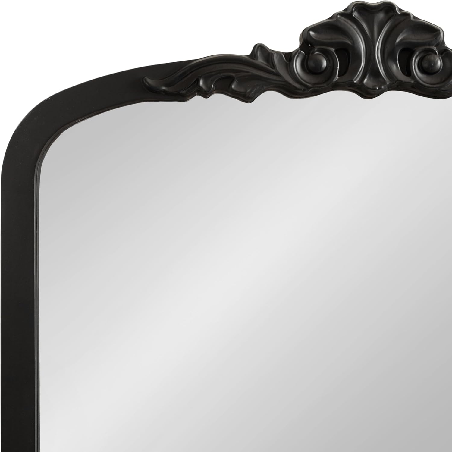 Kate and Laurel Barberry Vintage Decorative Tall Arched Mirror, 28 x 35, Black, Large Antique Statement Arch Mirror for Mantel Mirror or Bathroom Mirror for Over Sink