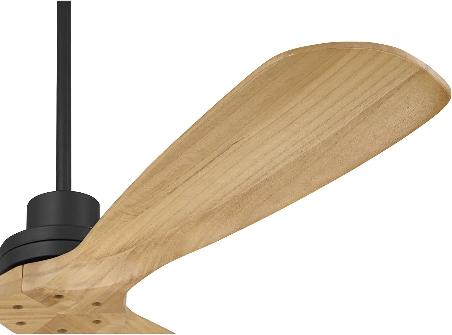 Casa Vieja 52' Delta Modern Country Indoor Cottage Core Outdoor Ceiling Fan 3 Blade Remote Control Matte Black Finish Wood Blades Bedroom Patio Living Room DC Motor Decorative Damp Rated Garage