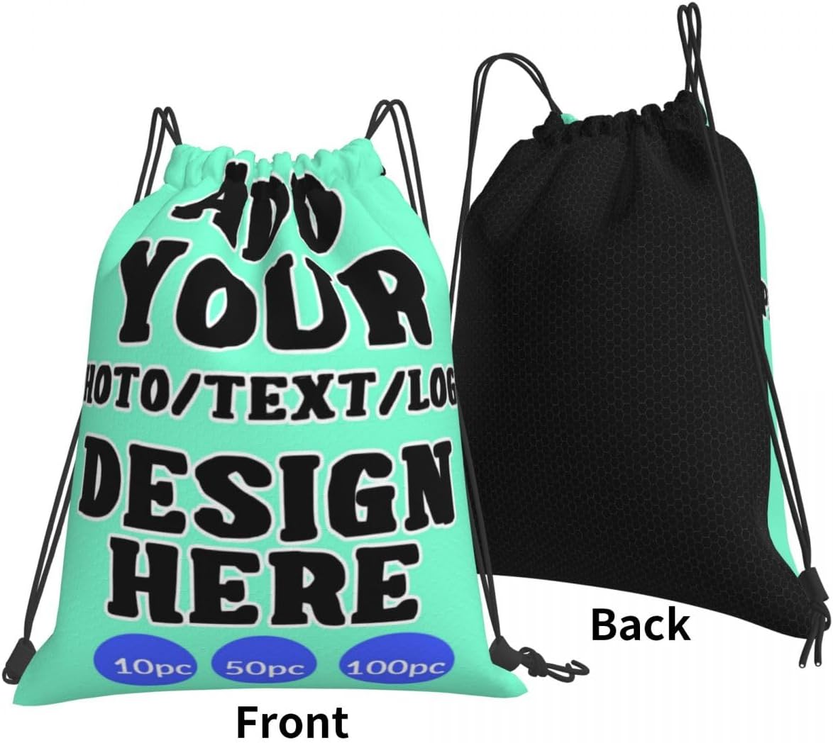 Custom Drawstring Backpack Set Of 10/50/100 Personalized Draw String Back Bag With Your Logo for Gym, Travel & Everyday Style13