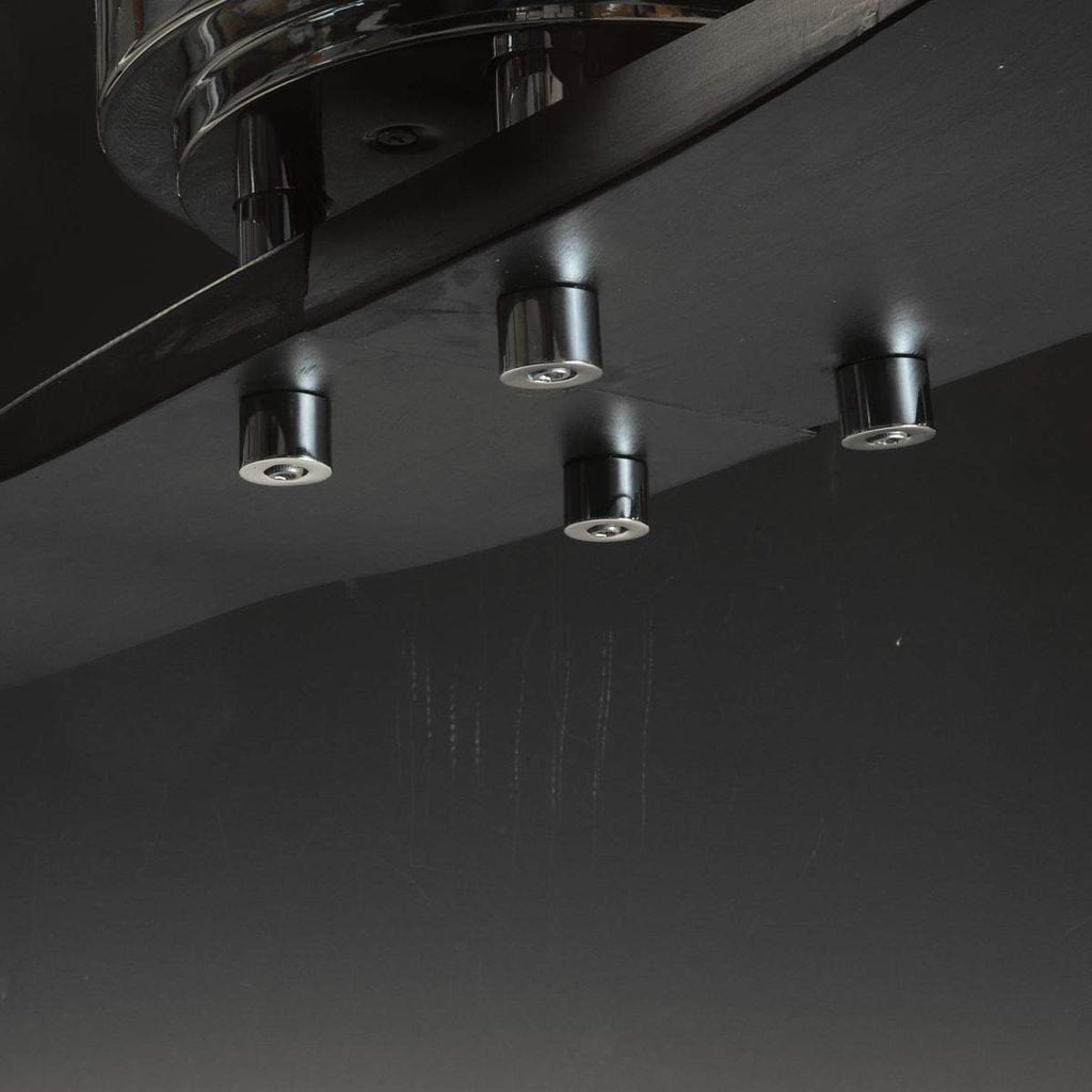 Progress Lighting P2570-15 Protruding Mount, 2 Black Blades Ceiling fan, Polished Chrome, 18.13x56.00x56.00