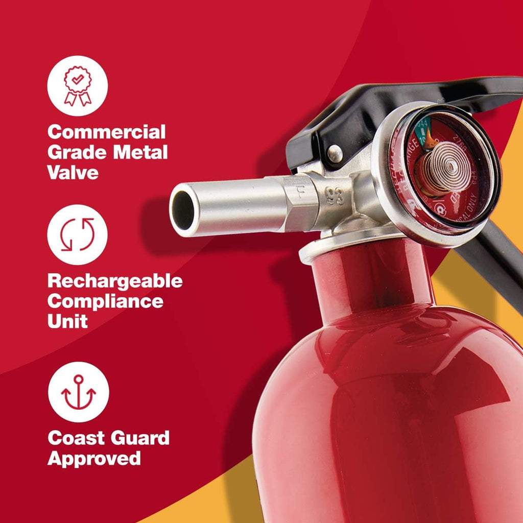 First Alert Fire Extinguisher for Home, Standard Rechargeable Compliance Unit, UL RATED 1-A:10-B:C, HOME1-4, Red, 4-Pack