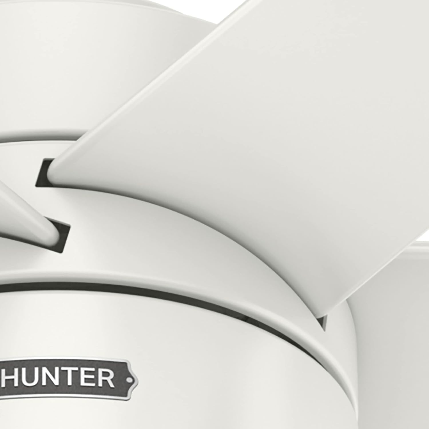 Hunter 60 inch Outdoor or Indoor Ceiling Fan with LED Light - White Ceiling Fan with Wall Control, For Patio, Garage, or Porch, Quiet, Standard Mount, 6 Blades - Solaria 51476, Fresh White