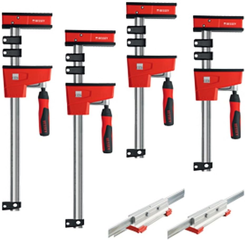 BESSEY KREX2450 K Body REVO Clamp Kit, 2 x 24 In., 2 x 50 In., Extenders and Wood Glue Dispenser, 16 Oz Btl