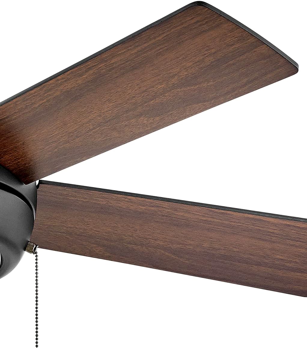 Hinkley Croft 42' Indoor Ceiling Fan with Light - Pull Chain Operation, Reversible Wooden Fan Blades, Integrated LED - Matte Black