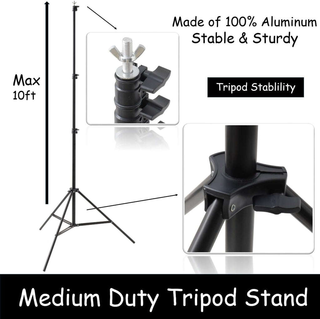 10x20 ft Medium Duty Back Drop Adjustable Stand, Photo Backdrop Stand Kit for Photography with Carrying Bag, Convertible to Backdrop Stand 10x10 Adjustable Width.