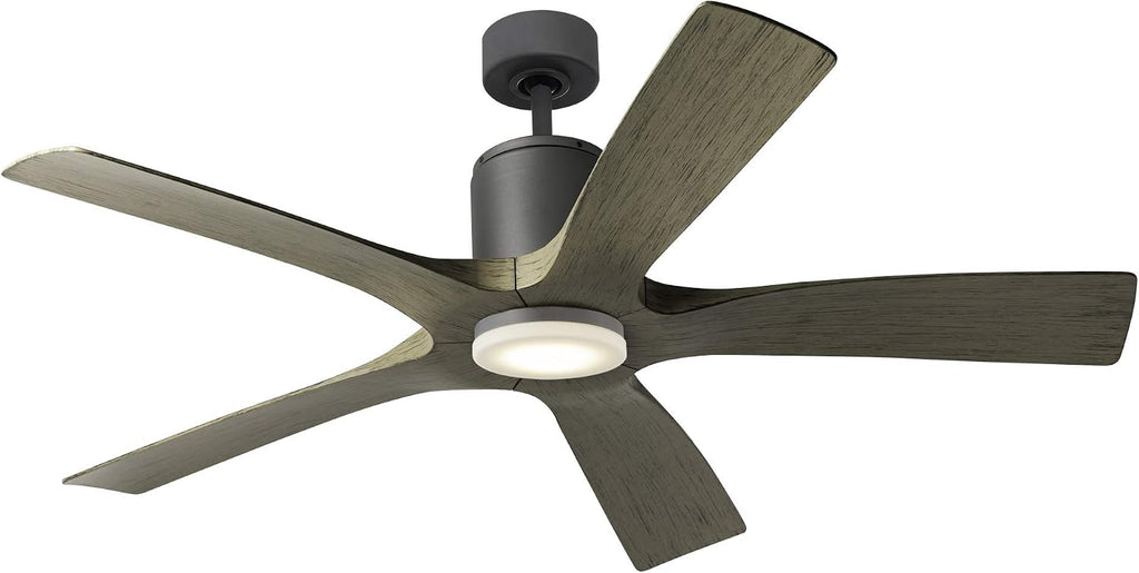 Modern Forms FR-W1811-5-GH/WG Aviator Indoor or Outdoor Smart Home Ceiling Fan with Wall Control, 54in Blade Span, Graphit.