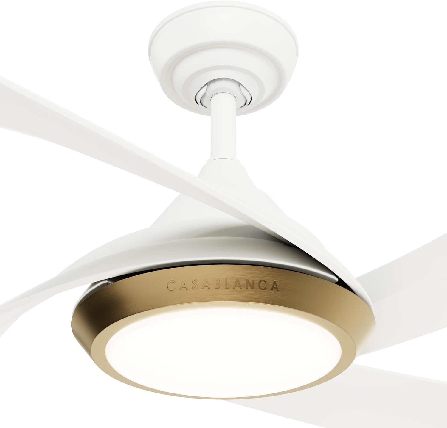 Casablanca - Vespucci Indoor/Outdoor Ceiling Fan With Light, Remote, 52-inch, Fresh White, Modern-style, 6-speed DC Motor, Energy Star, 52847, for porches, patios, sunrooms, bathrooms