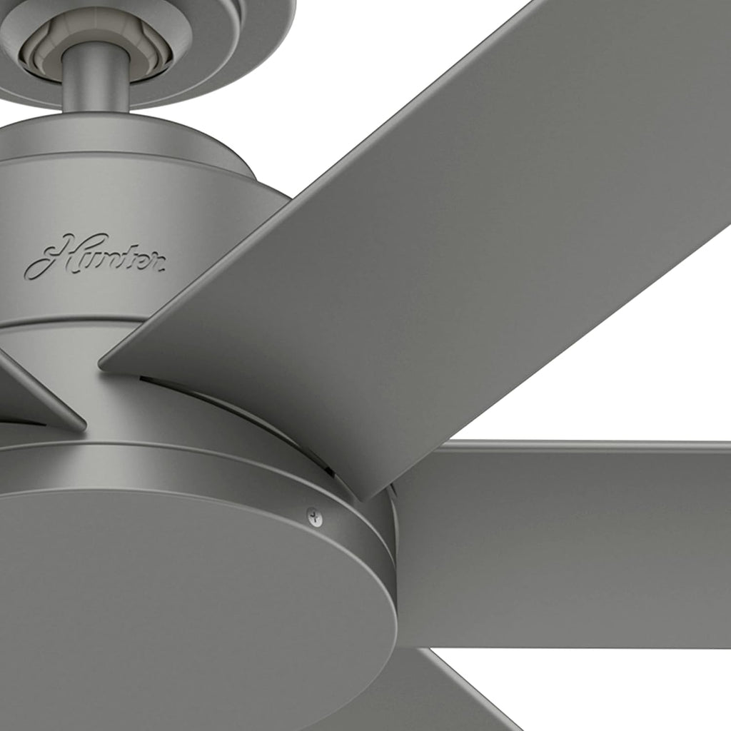 Hunter Fan 44 in Casual Matte Silver Finish Outdoor Ceiling Fan with 6 Blades (Renewed)