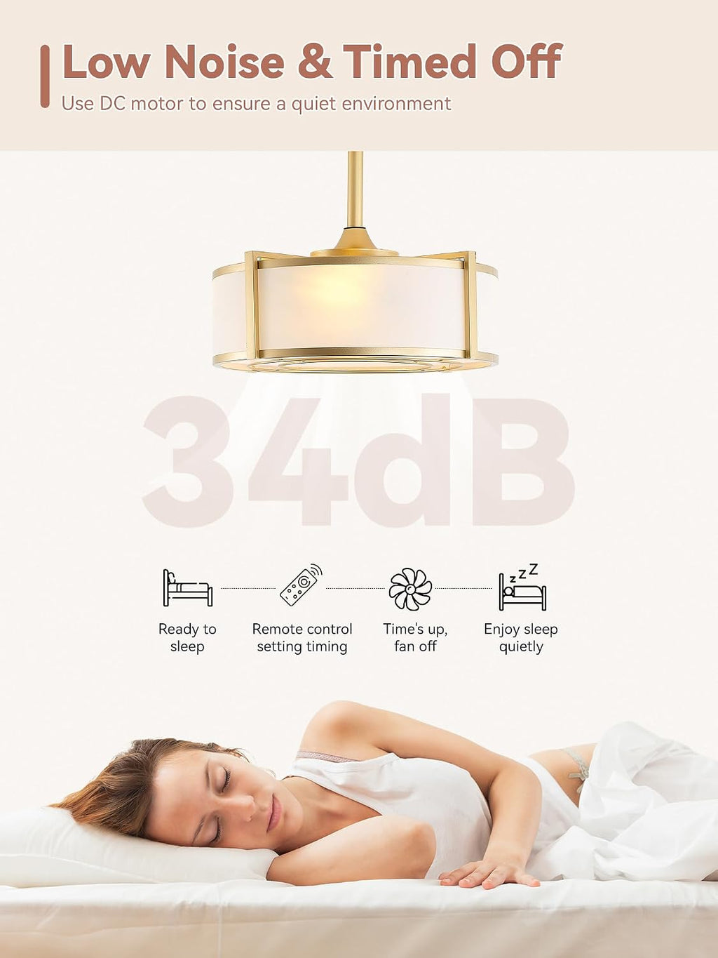 20' Gold Fandelier Ceiling Fans with Lights, Boho Rattan Ceiling Fan with Light Remote Control, Caged Mid-Century Modern with 6 Speeds for Bedroom, Nursery, Living Room