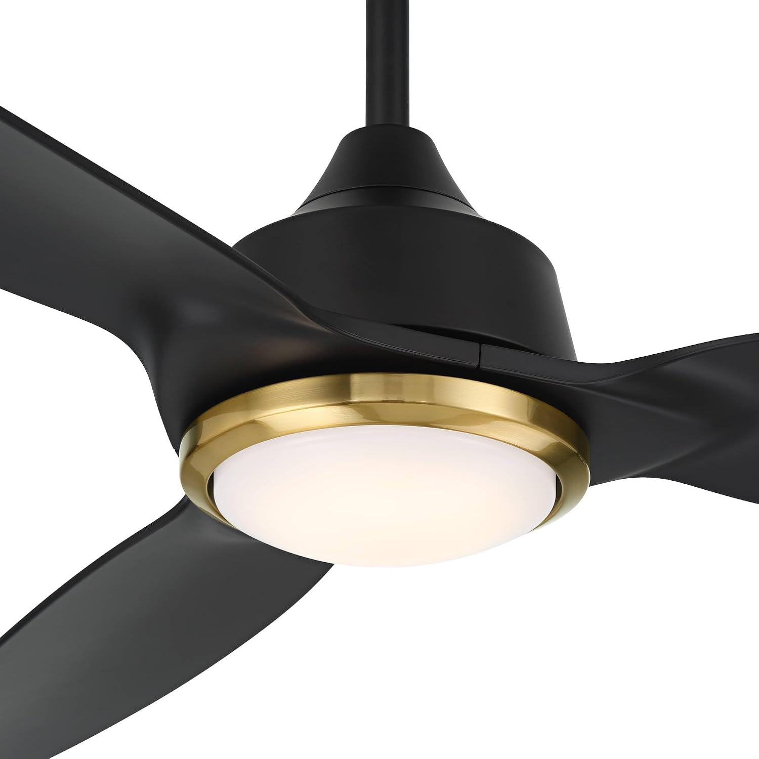 Casa Vieja 60' Revere Mid Century Modern Indoor Outdoor Ceiling Fan 3 Blade Customize LED Remote Control Matte Black Finish Blades Bedroom Patio Living Room Kitchen Damp Rated Decorative DC Motor