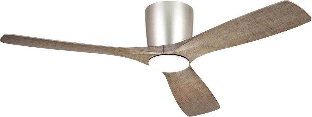 Kichler Volos 54 in Modern Ceiling Fan with LED Light, Brushed Nickel Indoor Fan with Wall Control and Frosted White Lens for Bedroom and Living Room, 300154NI