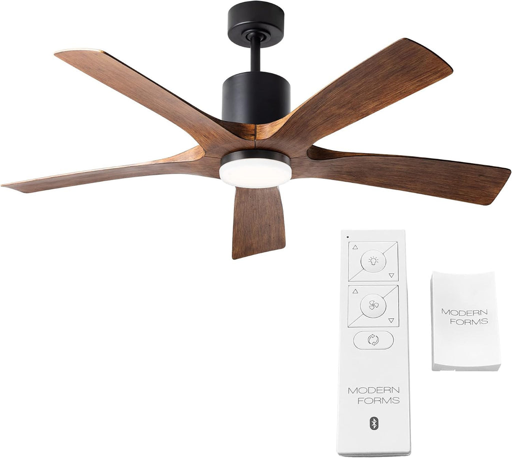 Modern Forms FR-W1811-5-MB/DK Aviator Indoor or Outdoor Smart Home Ceiling Fan with Wall Control, 54in Blade Span, Matte B.