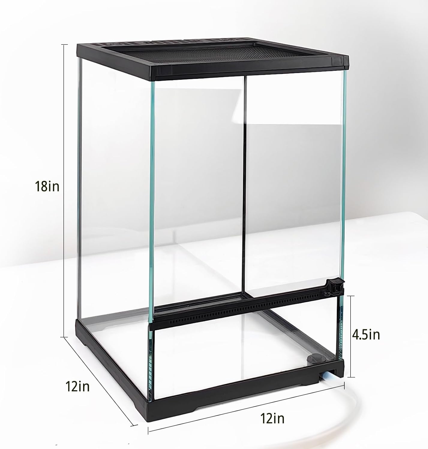 11 Gallon Tall Reptile Glass Tank 12'x12'x18' with Drainage Hole - Pre-Assembled Vertical Reptile Cage Enclosure for Arboreal Geckos,Chameleon,Lizard,Tree Frog and Snake