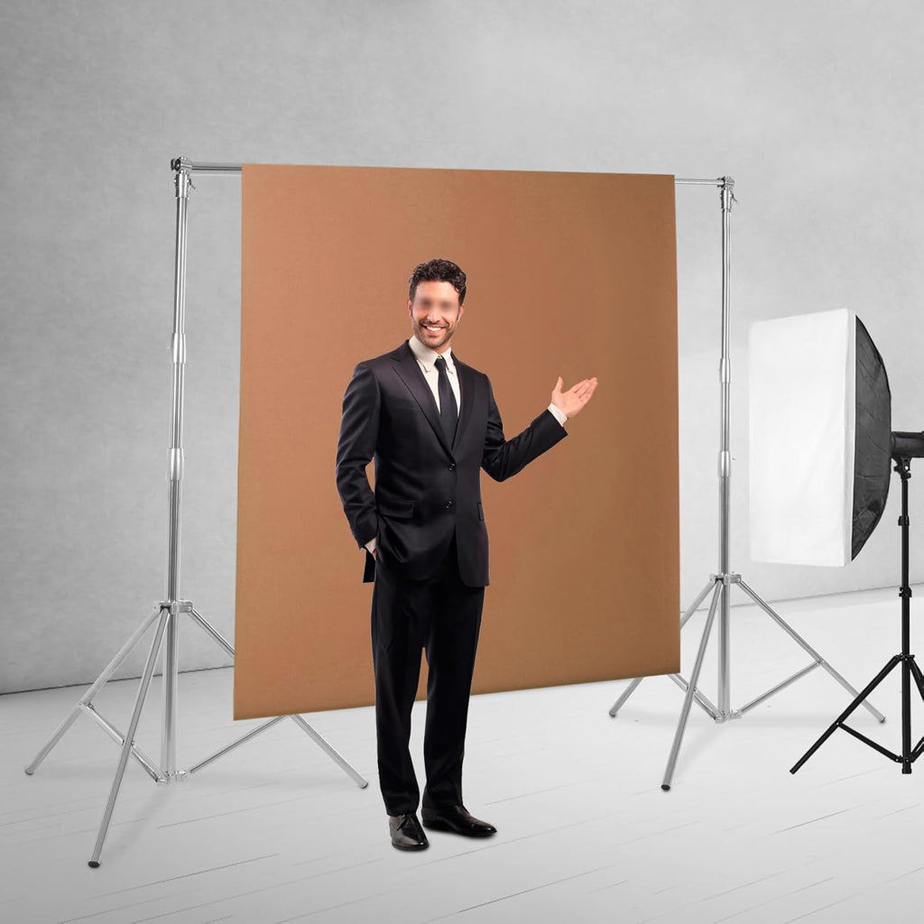 Photography Backdrop Stand 9.84x9.45ft(WxH) Photo Studio Adjustable Background Stand Support Kit with Clamps and Carry Bag for Parties,Wedding, Photography