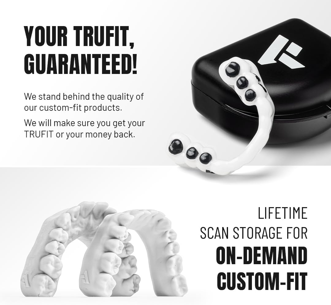 TRUFIT - Custom Sports Mouthguard, Football Mouth Guard, Custom Fit Mouth Guard, Boxing, Lacrosse, Hockey, MMA, Football, Dental Mouthpiece, Adult & Youth, Durable, BPA-Free, Slim, Comfortable Fit