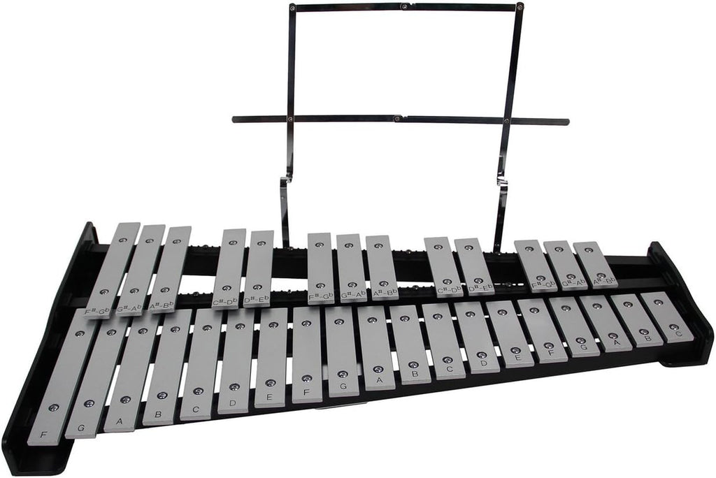 Gearlux 32-Note Glockenspiel Bell Kit with Adjustable Stand, Drum Practice Pad, Carrying Bag