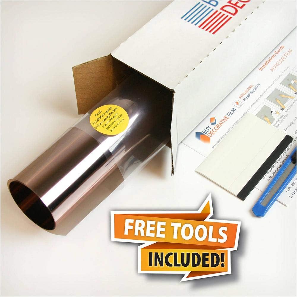 BDF BRZ20 Window Film Bronze Reflective Sun Control and Daytime Privacy (Dark) - 48in X 100ft