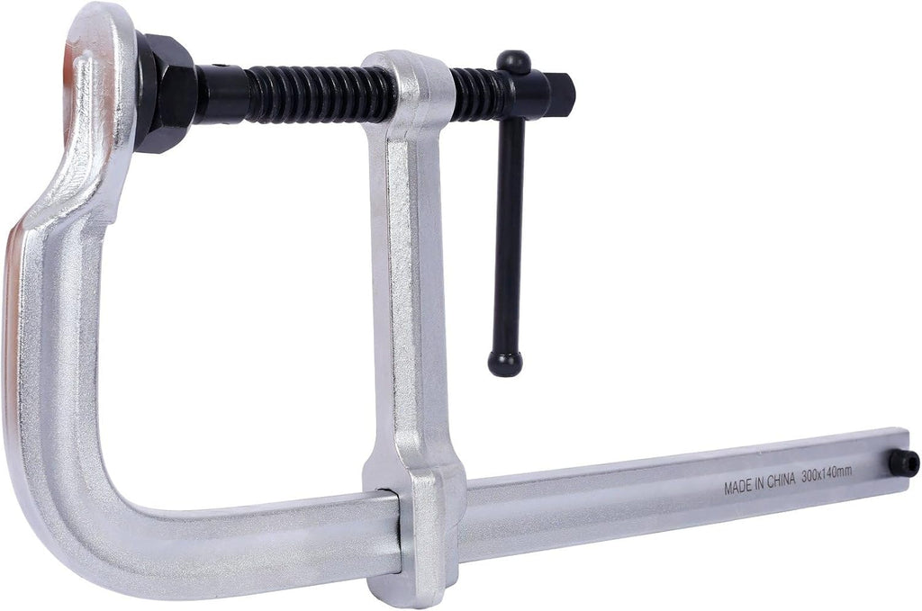 12' Opening Heavy Duty F-Clamps with Replaceable Swivel Pad, Bar Clamps for Welding Woodworking, 5-1/2' Throat Depth, 2660Lbs Clamping Force, Pack of 4, 4 Pcs
