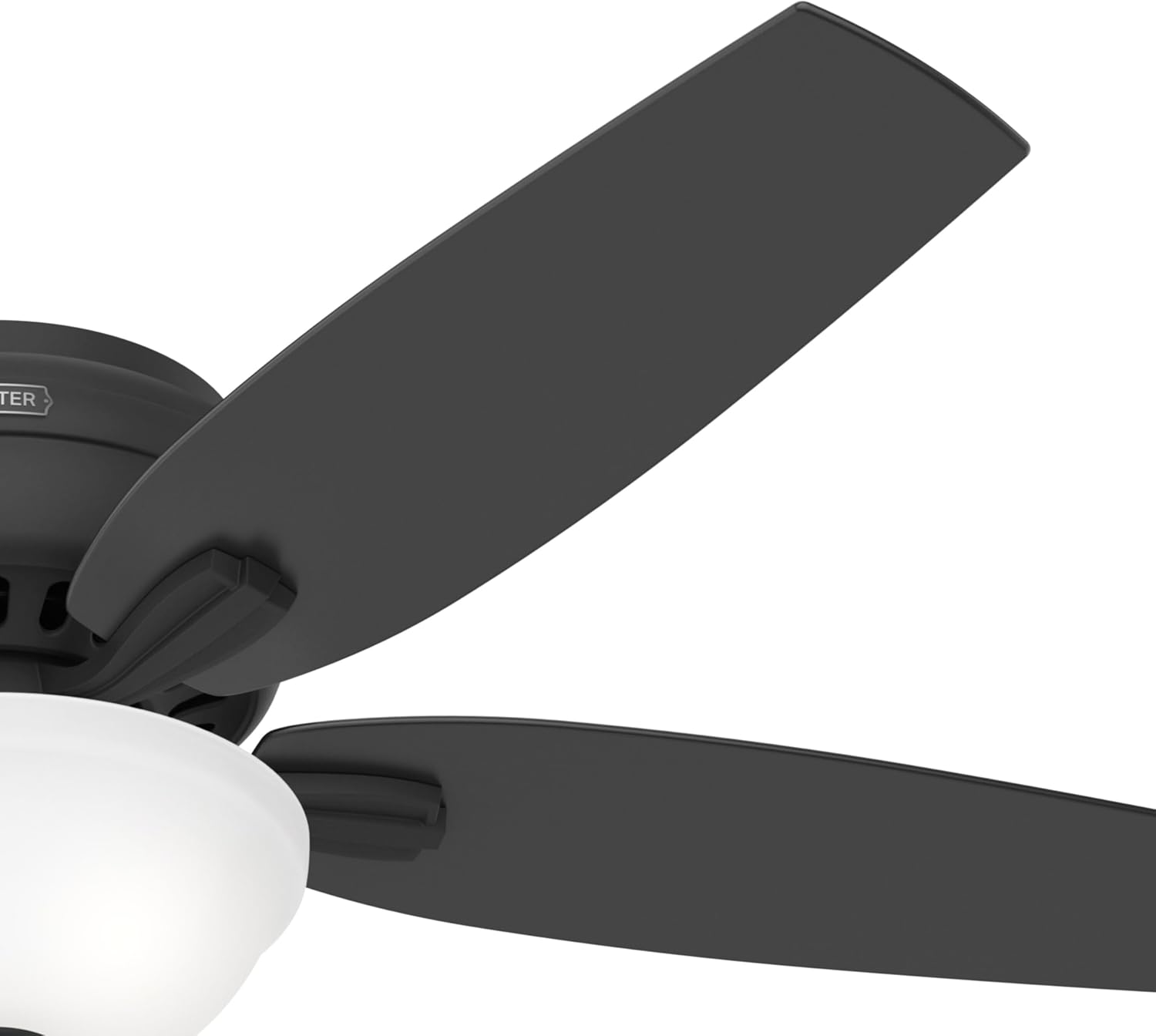Hunter 52-Inch Ceiling Fan with Lights and Pull Chain - Matte Black, Reversible Blades, Indoor for Kitchen, Bedroom, Living Room (Renewed)